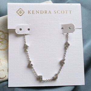 Kendra Scott Haven Heart Chain Bracelet in Silver White Crystal
